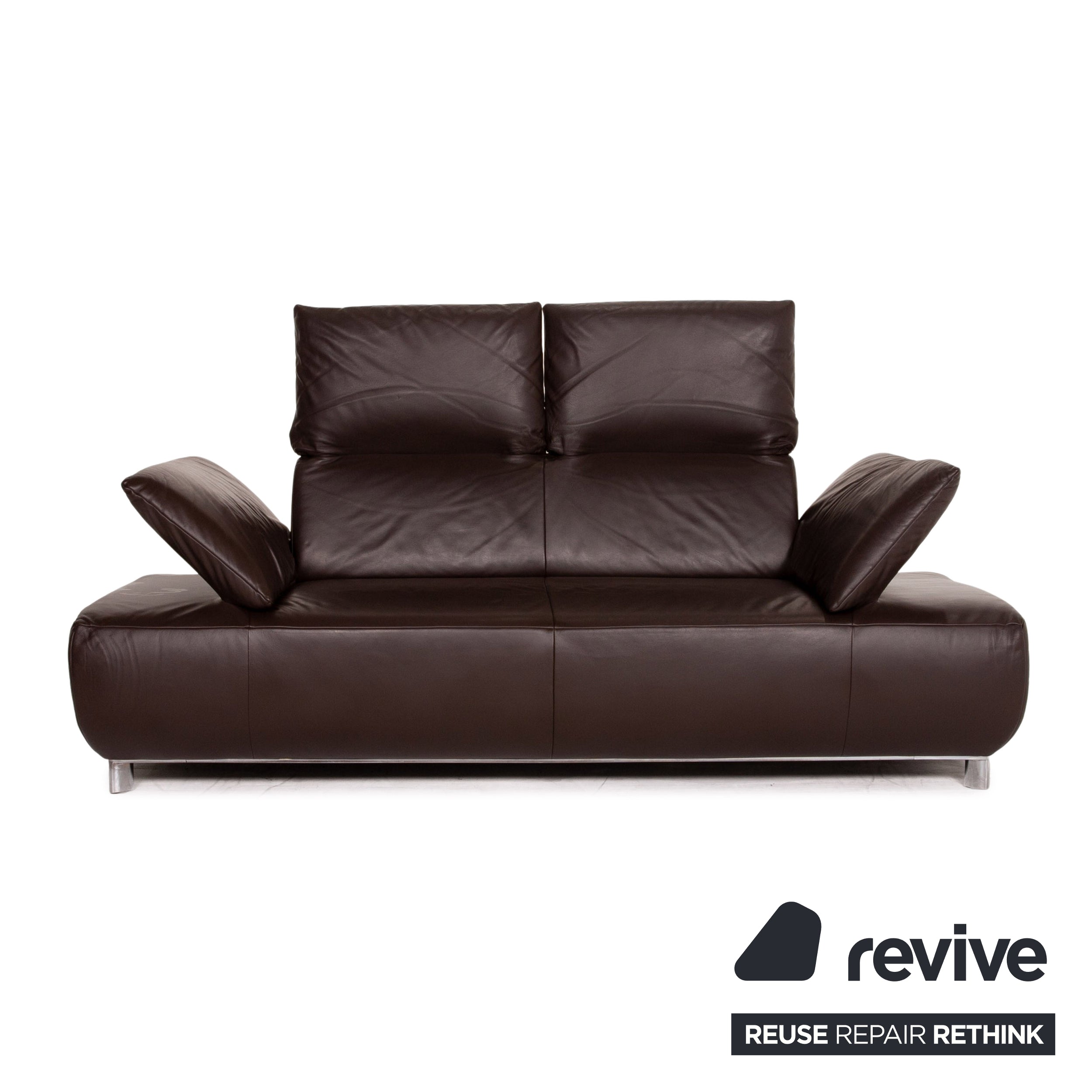 Koinor Volare Leather Sofa Brown Dark Brown Two Seater Function Couch