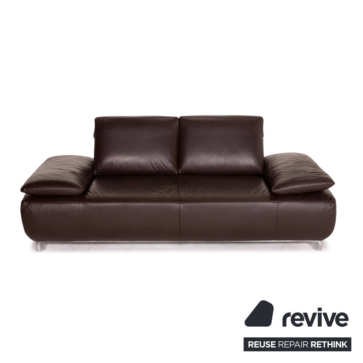 Koinor Volare Leather Sofa Brown Dark Brown Two Seater Function Couch
