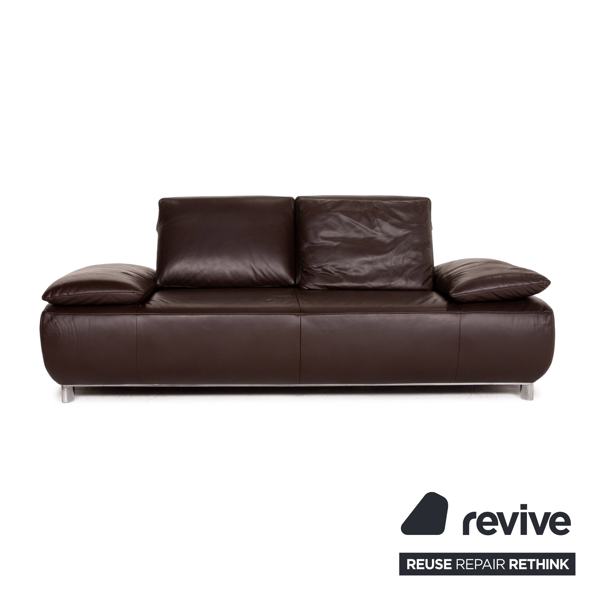 Koinor Volare Leather Sofa Brown Dark Brown Two Seater Function Couch