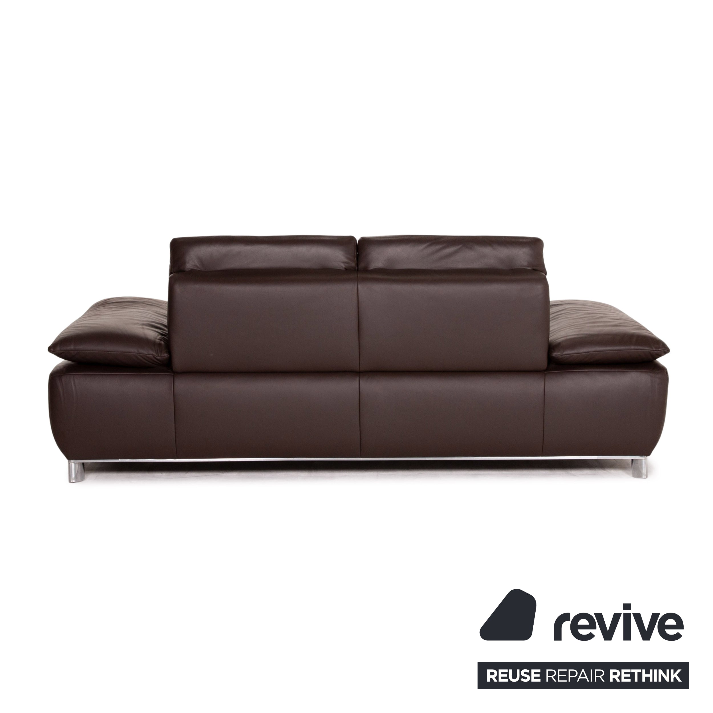 Koinor Volare Leather Sofa Brown Dark Brown Two Seater Function Couch