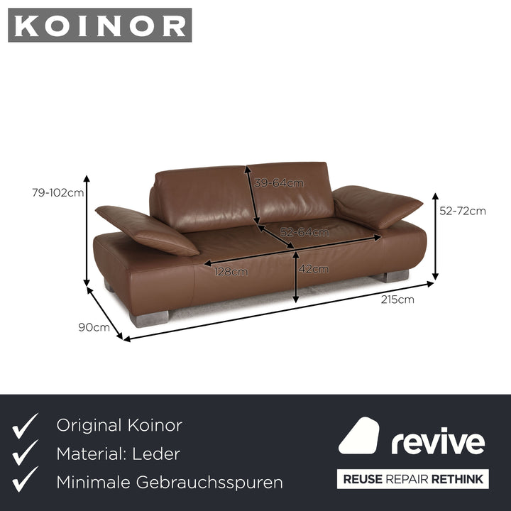 Koinor Volare Leather Sofa Brown Two Seater Couch
