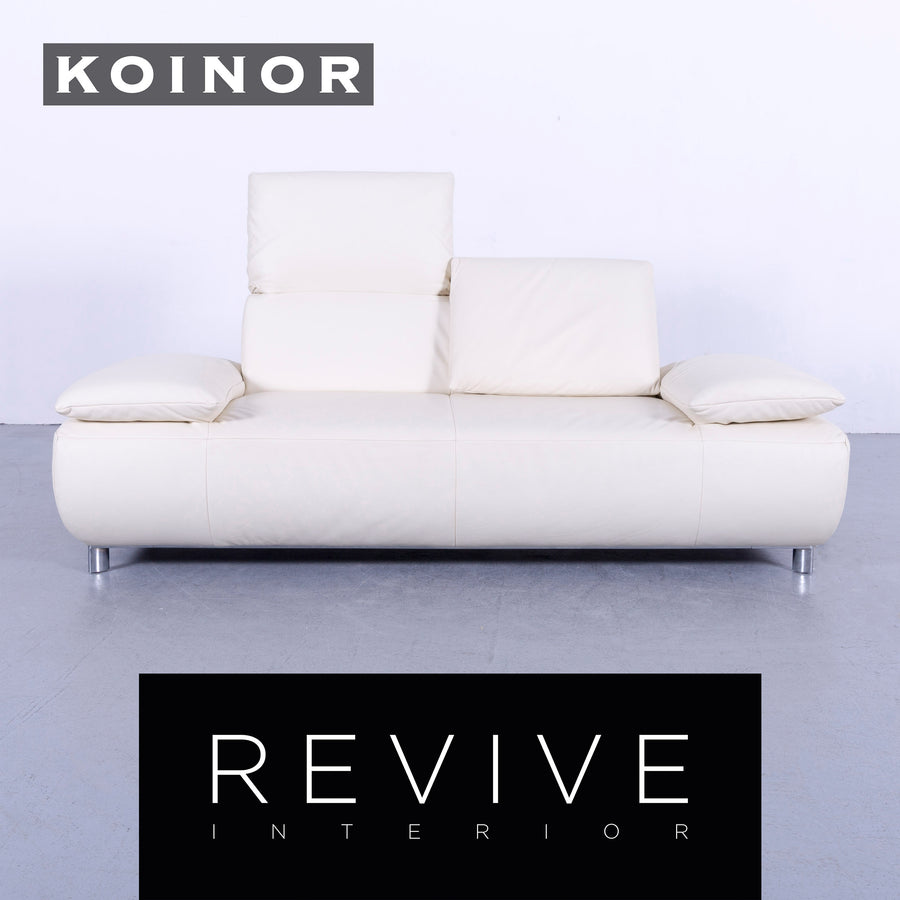 Koinor Volare Leather Sofa Cream White Genuine Leather Two Seater Couch Feature #5948