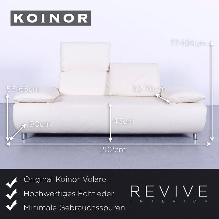 Koinor Volare Leather Sofa Cream White Genuine Leather Two Seater Couch Feature #5948