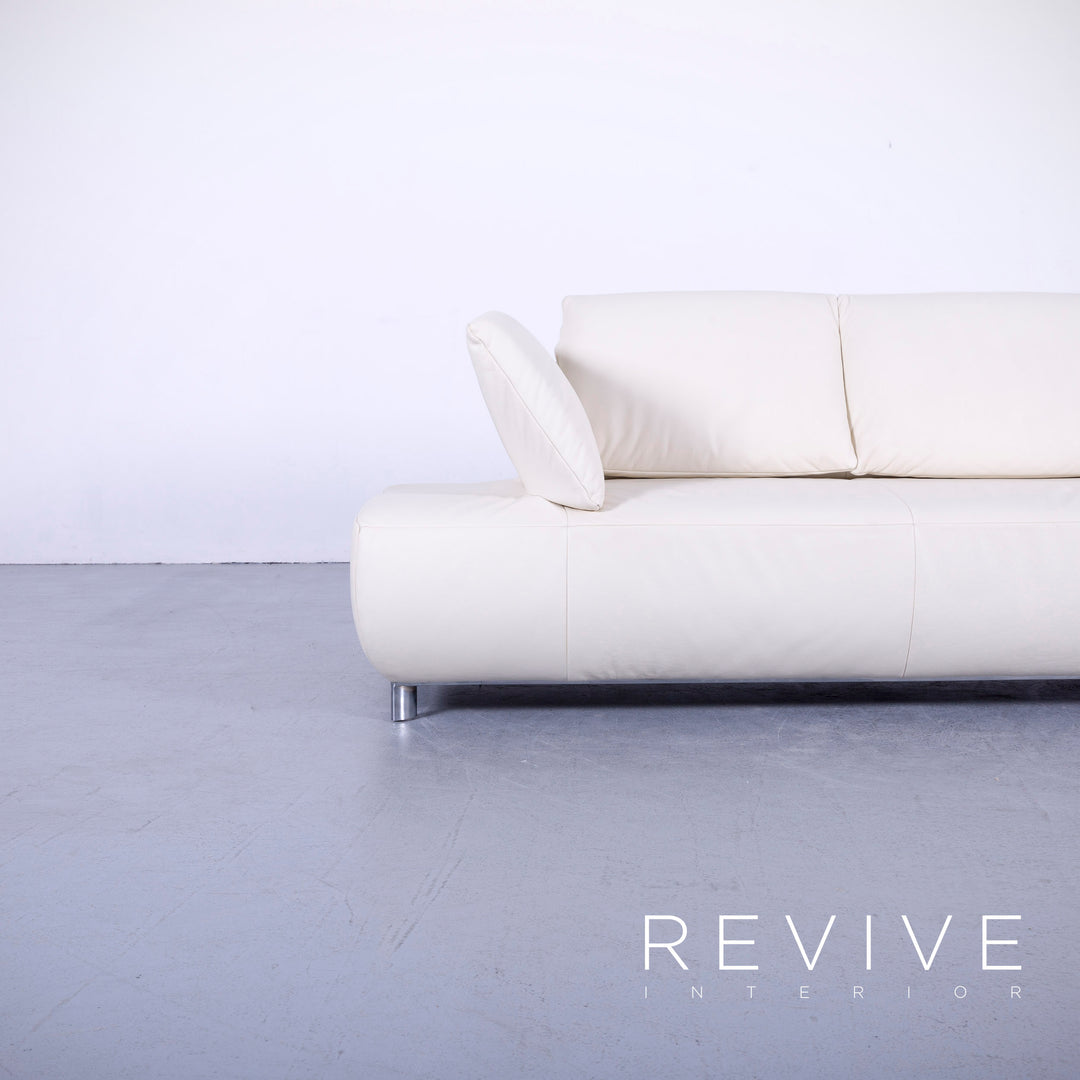 Koinor Volare Leder Sofa Garnitur Creme Weiß Echtleder Dreisitzer Couch Funktion #5946
