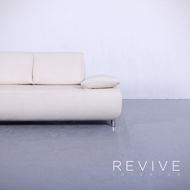 Koinor Volare Leder Sofa Creme Weiß Echtleder Zweisitzer Couch Funktion #5948