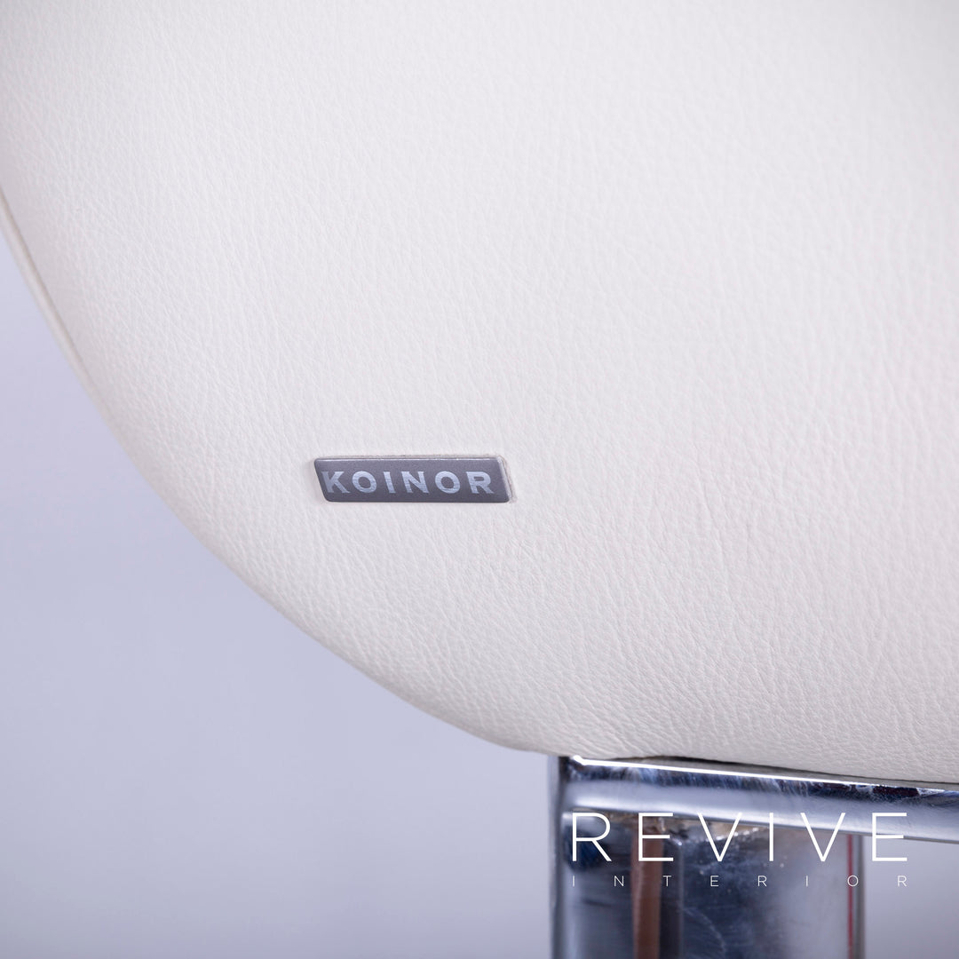 Koinor Volare Leder Sofa Garnitur Creme Weiß Echtleder Dreisitzer Couch Funktion #5946