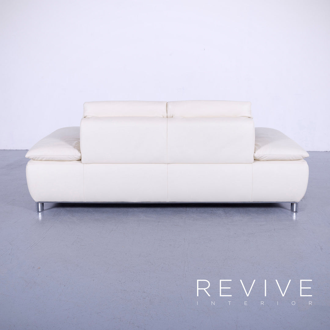Koinor Volare Leder Sofa Garnitur Creme Weiß Echtleder Dreisitzer Couch Funktion #5946