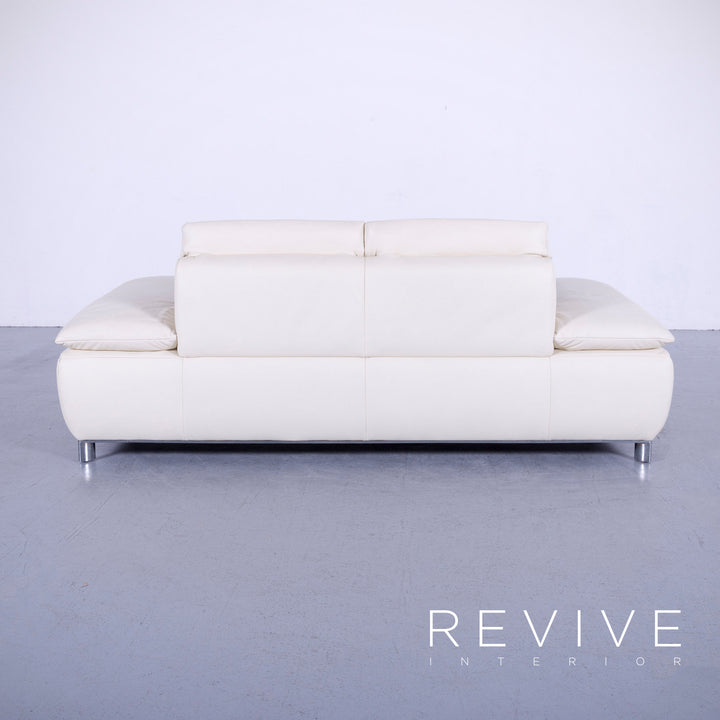 Koinor Volare Leder Sofa Garnitur Creme Weiß Echtleder Dreisitzer Couch Funktion #5946