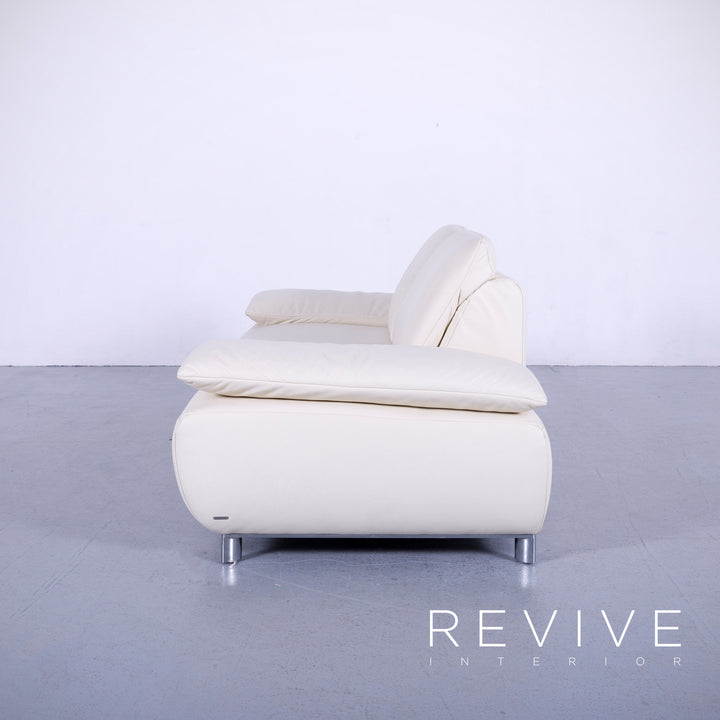 Koinor Volare Leder Sofa Garnitur Creme Weiß Echtleder Dreisitzer Couch Funktion #5946