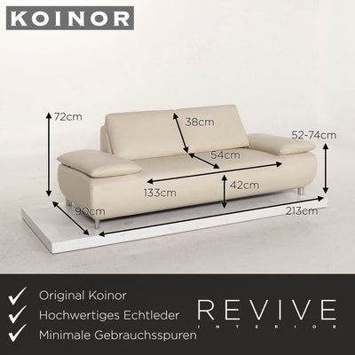 Koinor Volare Leder Sofa Creme Zweisitzer Funktion Couch #12782
