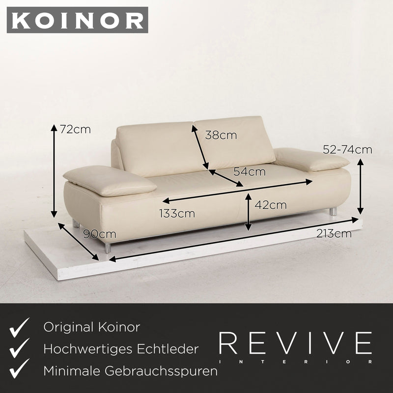 Koinor Volare Leder Sofa Creme Zweisitzer Funktion Couch 