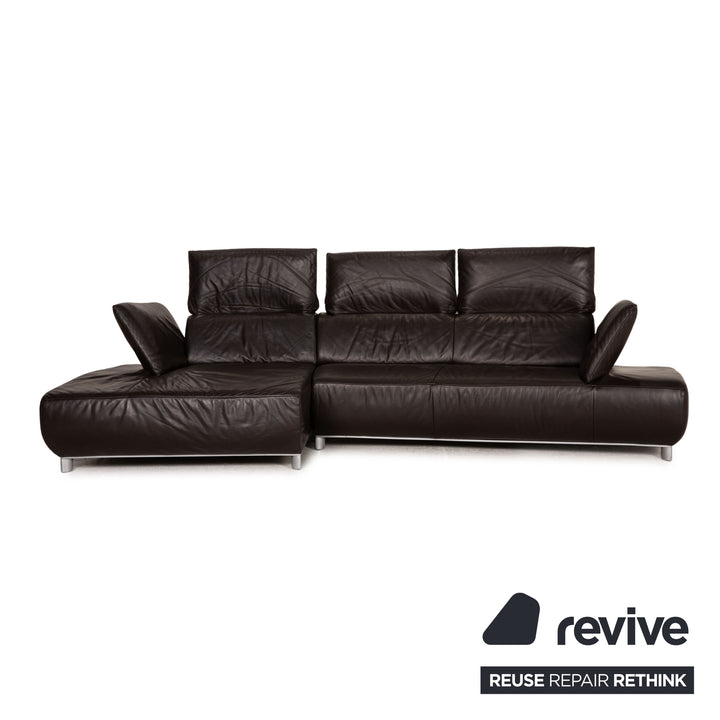 Koinor Volare Leather Sofa Dark Brown Corner Sofa Couch Function
