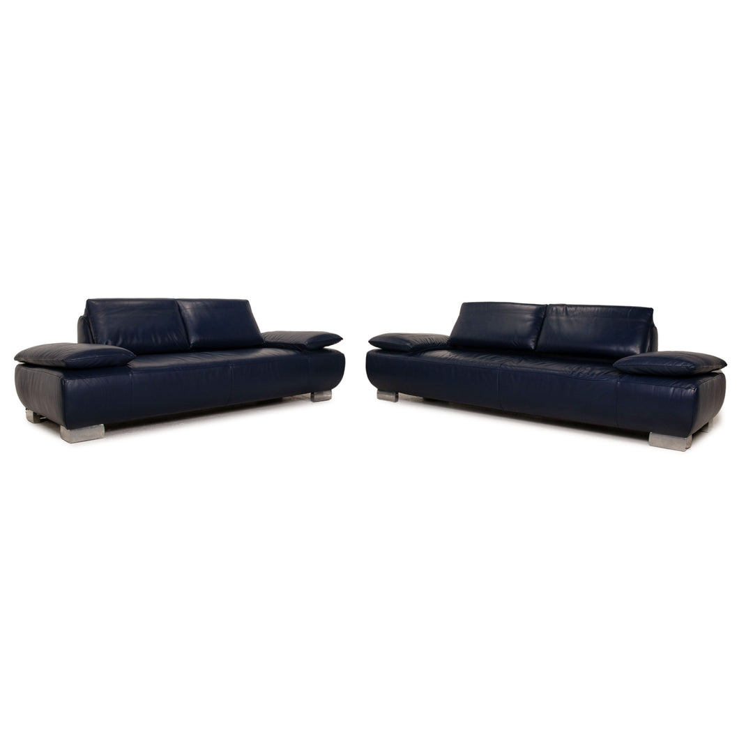 Koinor Volare Leather Sofa Set Blue Two Seater Three Seater Couch Function
