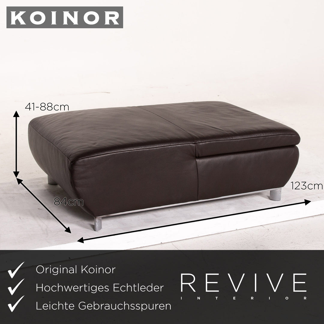 Koinor Volare Leder Sofa Garnitur Braun Dunkelbraun 1x Zweisitzer 1x Hocker #15178