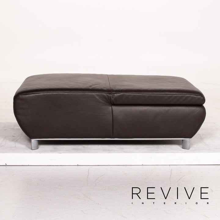 Koinor Volare Leder Sofa Garnitur Braun Dunkelbraun 1x Zweisitzer 1x Hocker #15178