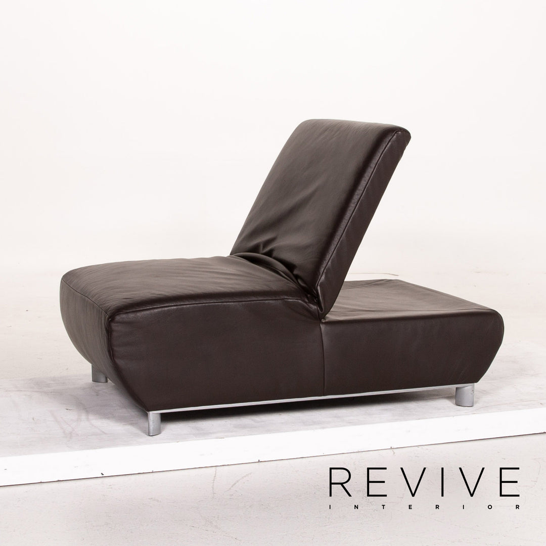 Koinor Volare Leder Sofa Garnitur Braun Dunkelbraun 1x Zweisitzer 1x Hocker #15178