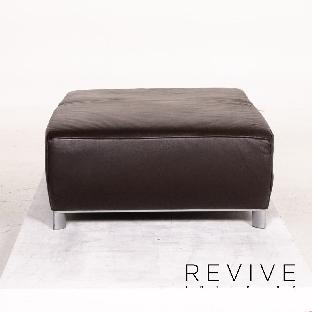 Koinor Volare Leder Sofa Garnitur Braun Dunkelbraun 1x Zweisitzer 1x Hocker #15178