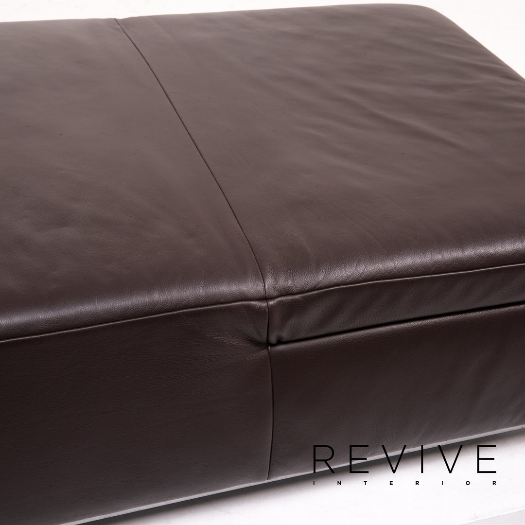 Koinor Volare Leder Sofa Garnitur Braun Dunkelbraun 1x Zweisitzer 1x Hocker #15178