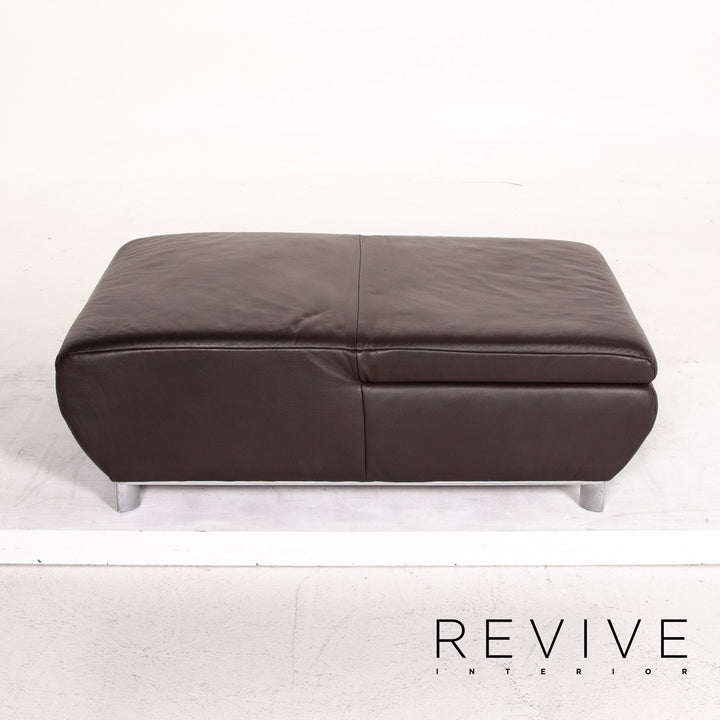 Koinor Volare Leder Sofa Garnitur Braun Dunkelbraun 1x Zweisitzer 1x Hocker #15178