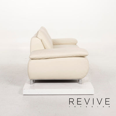 Koinor Volare Leder Sofa Garnitur Creme 1x Dreisitzer 1x Zweisitzer Funktion #12915