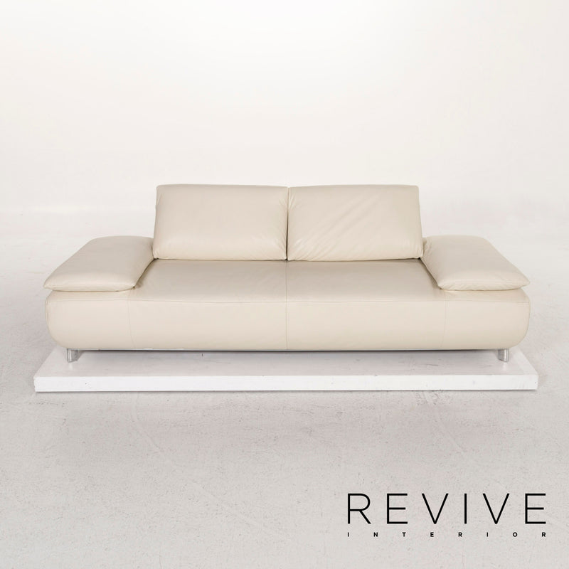 Koinor Volare Leder Sofa Garnitur Creme 1x Dreisitzer 1x Zweisitzer Funktion 