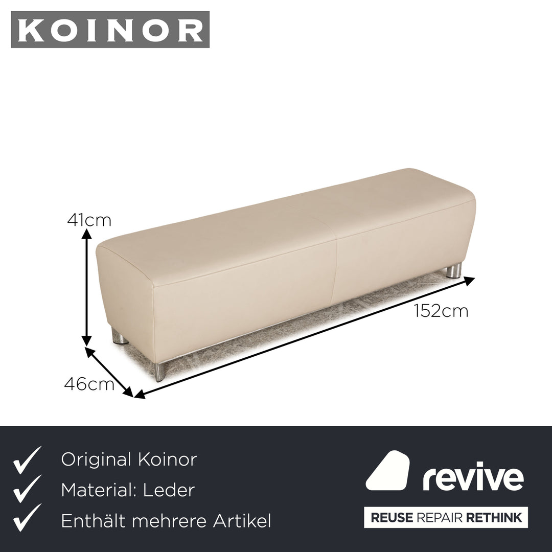 Koinor Volare Leder Sofa Garnitur Creme Zweisitzer Dreisitzer Hocker Funktion