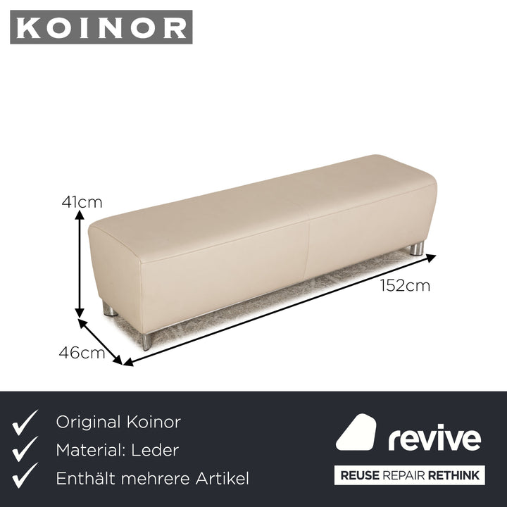 Koinor Volare Leder Sofa Garnitur Creme Zweisitzer Dreisitzer Hocker Funktion