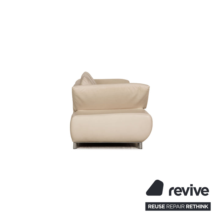 Koinor Volare Leder Sofa Garnitur Creme Zweisitzer Dreisitzer Hocker Funktion