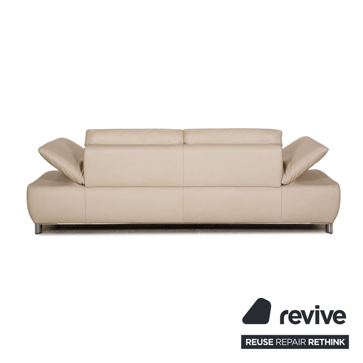 Koinor Volare Leder Sofa Garnitur Creme Zweisitzer Dreisitzer Hocker Funktion