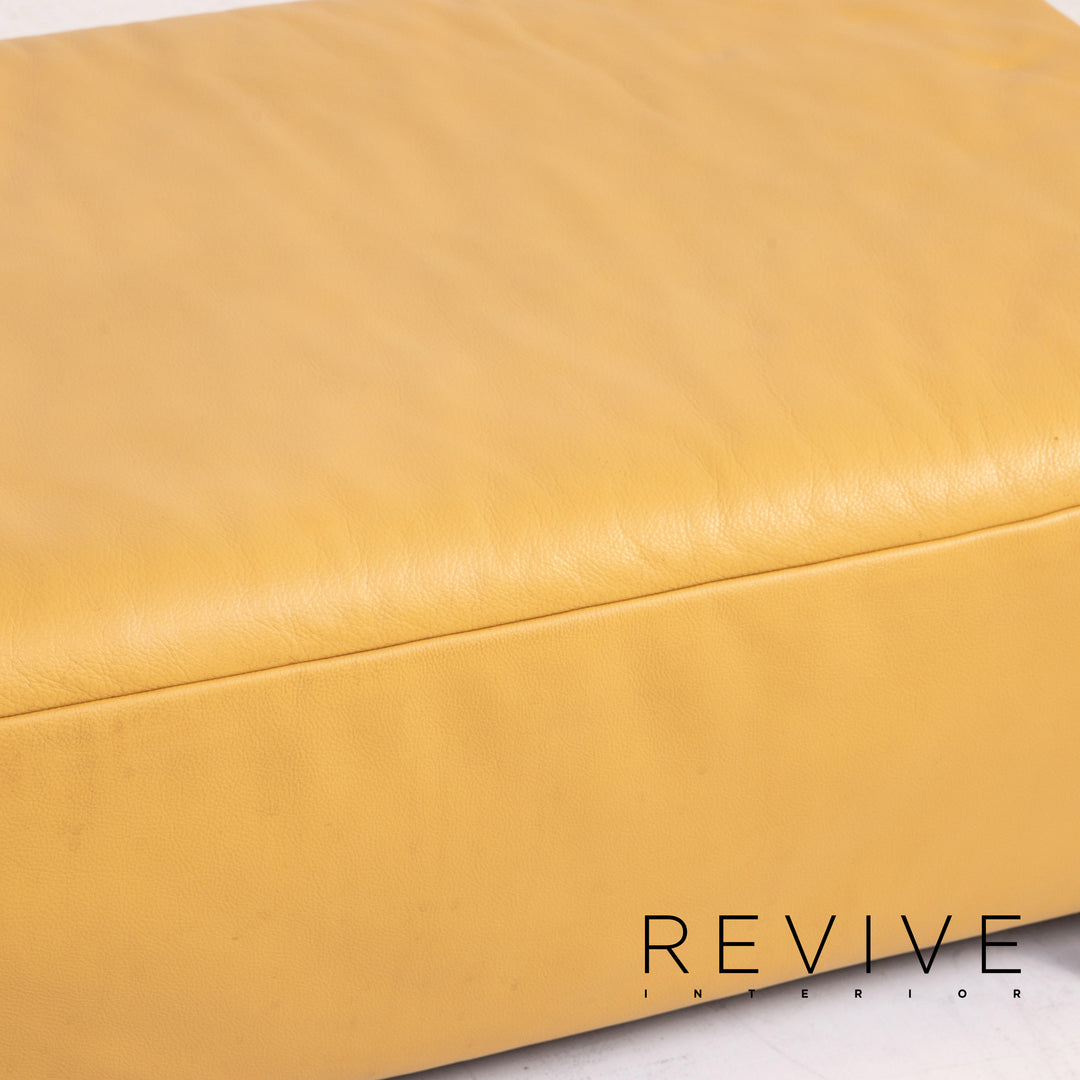 Koinor Volare Leder Sofa Garnitur Gelb 1x Dreisitzer 1x Hocker Funktion #14889