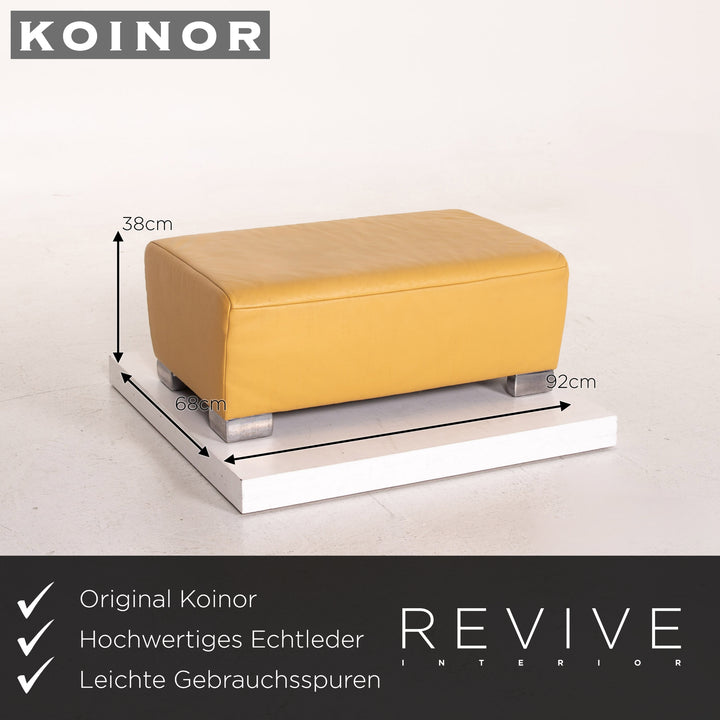 Koinor Volare Leder Sofa Garnitur Gelb 1x Dreisitzer 1x Hocker Funktion #14889