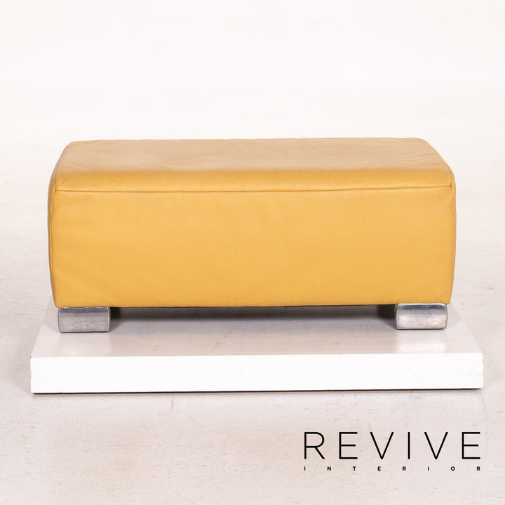 Koinor Volare Leder Sofa Garnitur Gelb 1x Dreisitzer 1x Hocker Funktion #14889