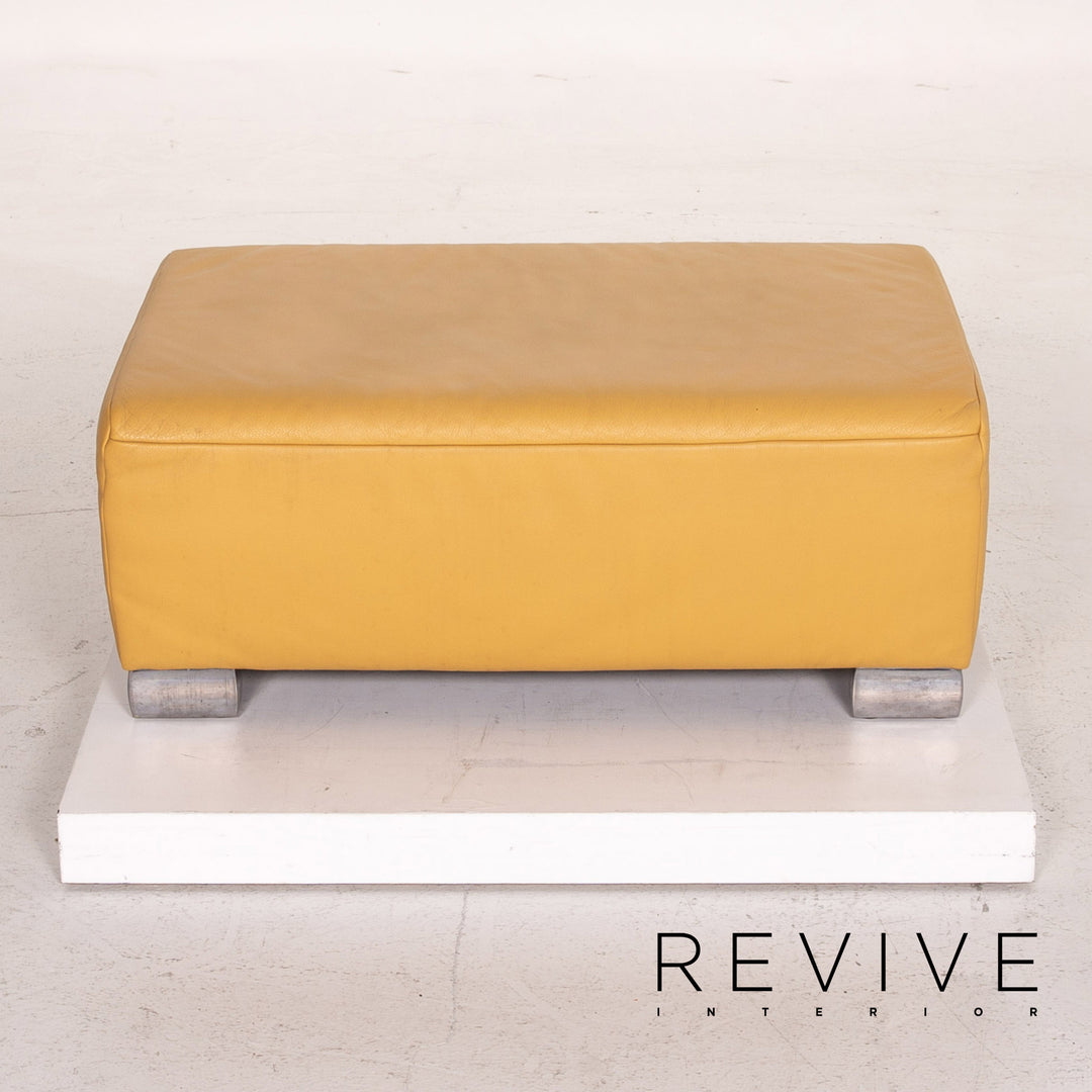 Koinor Volare Leder Sofa Garnitur Gelb 1x Dreisitzer 1x Hocker Funktion #14889