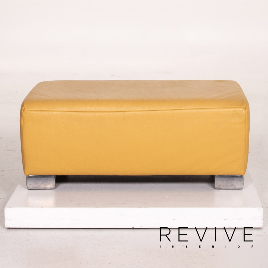 Koinor Volare Leder Sofa Garnitur Gelb 1x Dreisitzer 1x Hocker Funktion #14889