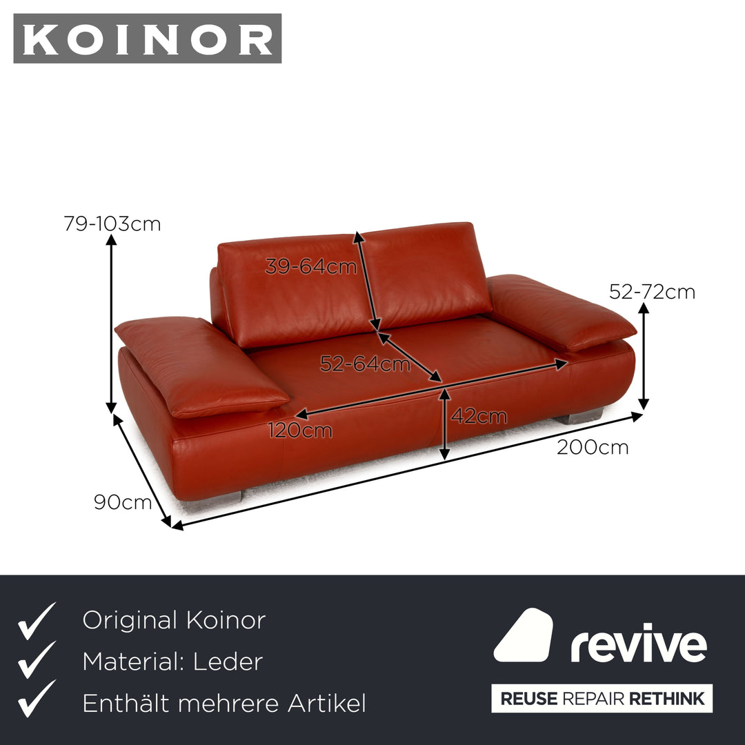 Koinor Volare leather sofa set rust brown two seater couch function