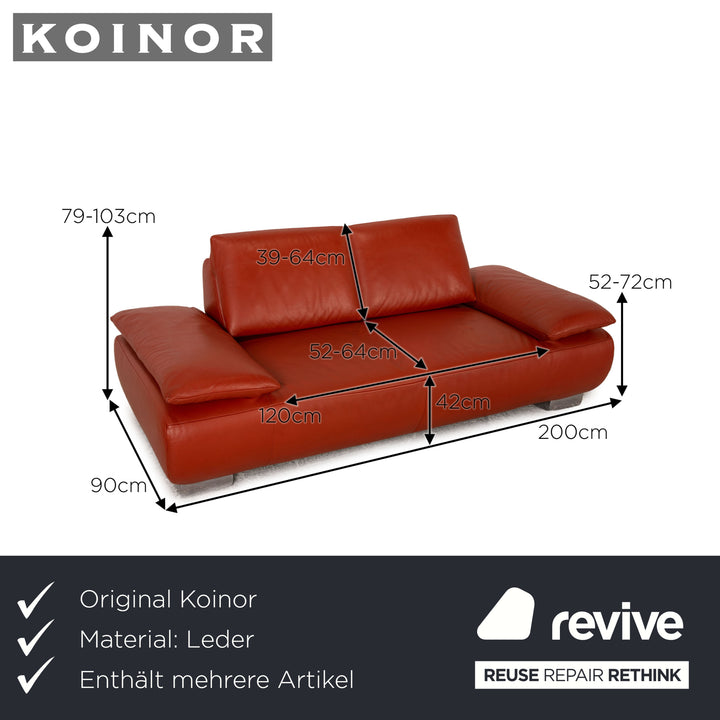 Koinor Volare leather sofa set rust brown two seater couch function