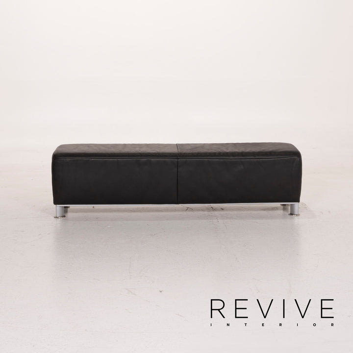 Koinor Volare Leather Sofa Set Black Three Seater Stool #15243