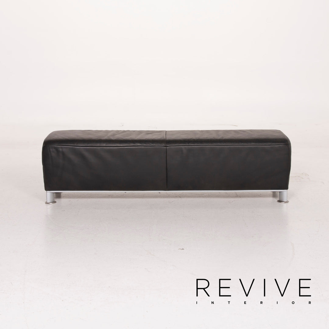 Koinor Volare Leather Sofa Set Black Three Seater Stool #15243
