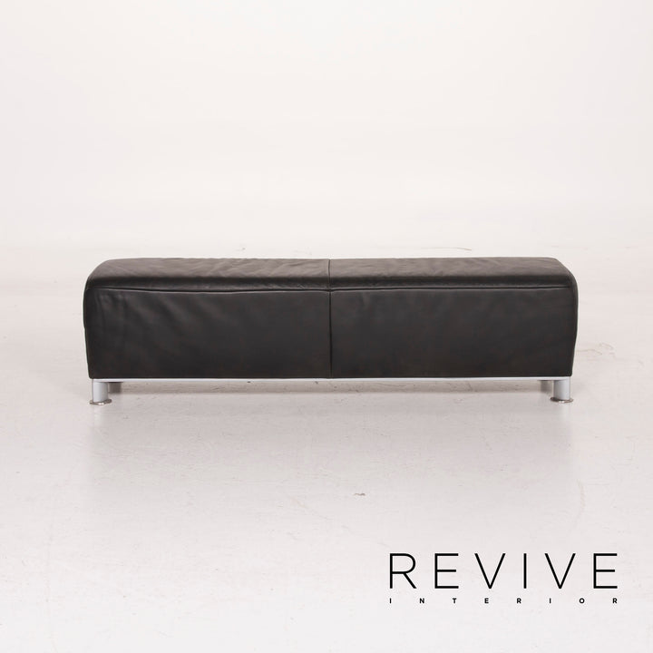 Koinor Volare Leather Sofa Set Black Three Seater Stool #15243
