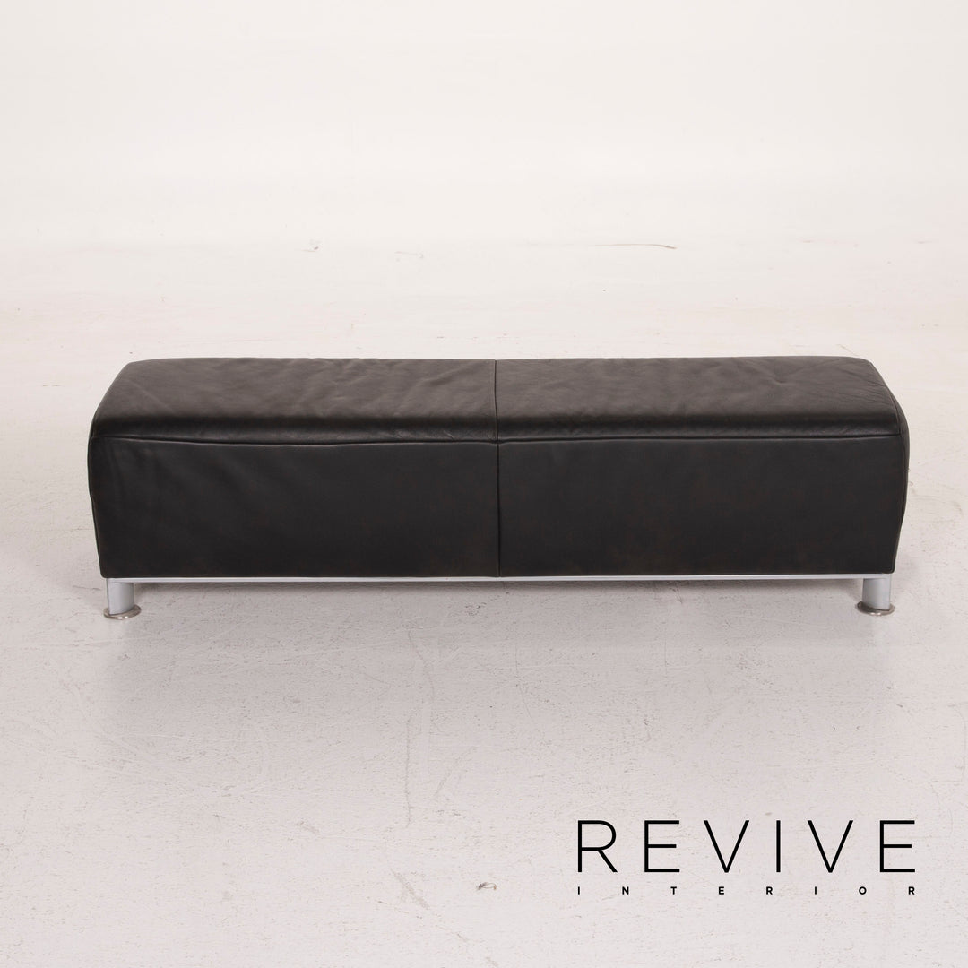 Koinor Volare Leather Sofa Set Black Three Seater Stool #15243