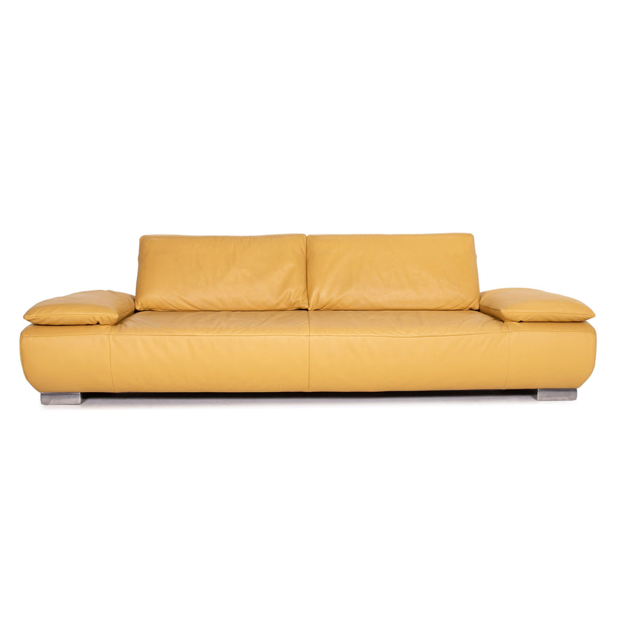 Koinor Volare Leder Sofa Gelb Dreisitzer Funktion Couch #14618