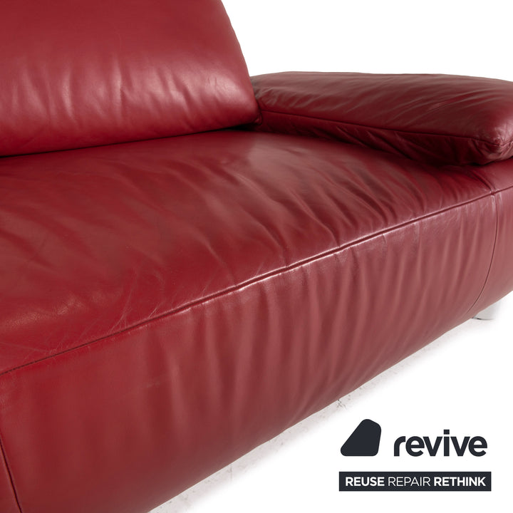 Koinor Volare Leder Sofa Rot Zweisitzer Funktion Couch
