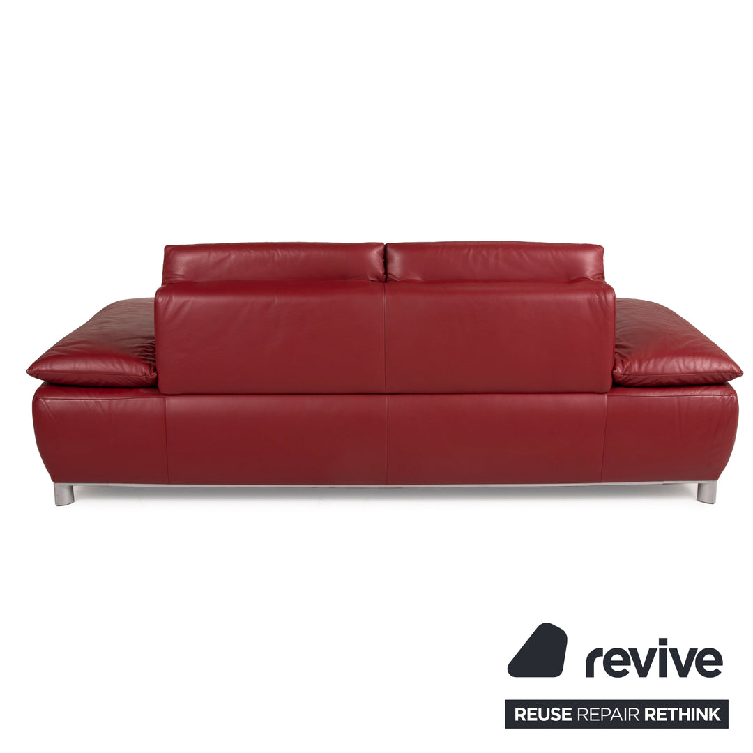 Koinor Volare Leder Sofa Rot Zweisitzer Funktion Couch