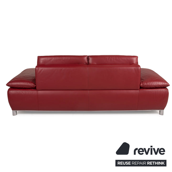 Koinor Volare Leder Sofa Rot Zweisitzer Funktion Couch