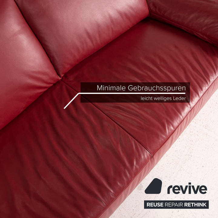 Koinor Volare Leder Sofa Rot Zweisitzer Funktion Couch