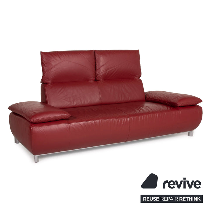 Koinor Volare Leder Sofa Rot Zweisitzer Funktion Couch