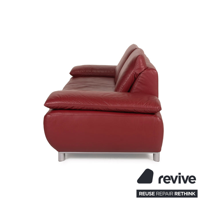 Koinor Volare Leder Sofa Rot Zweisitzer Funktion Couch