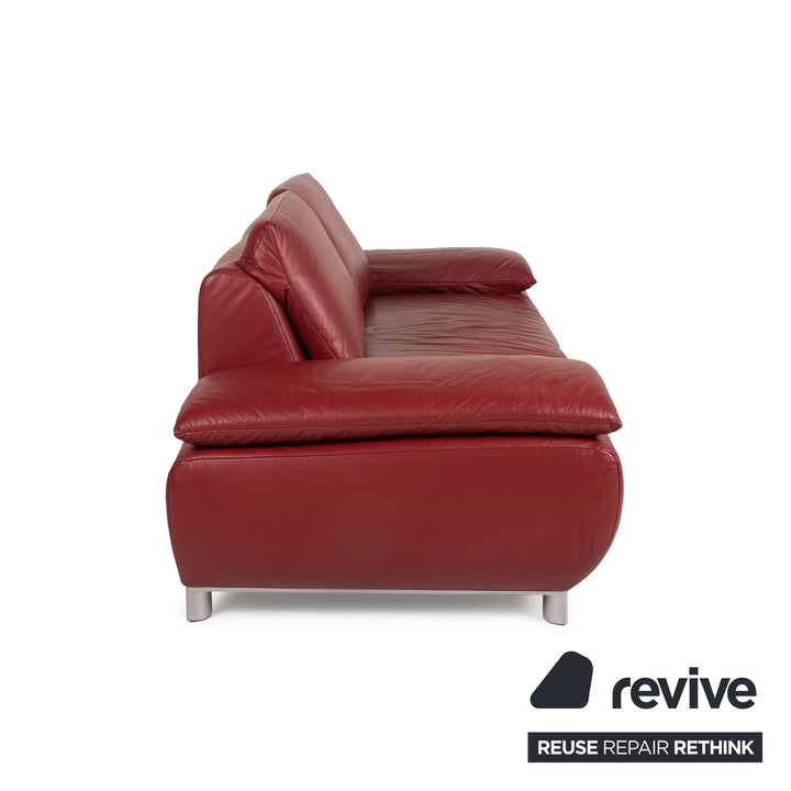 Koinor Volare Leder Sofa Rot Zweisitzer Funktion Couch