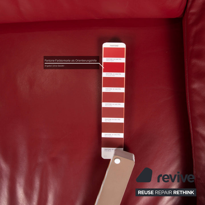Koinor Volare Leder Sofa Rot Zweisitzer Funktion Couch