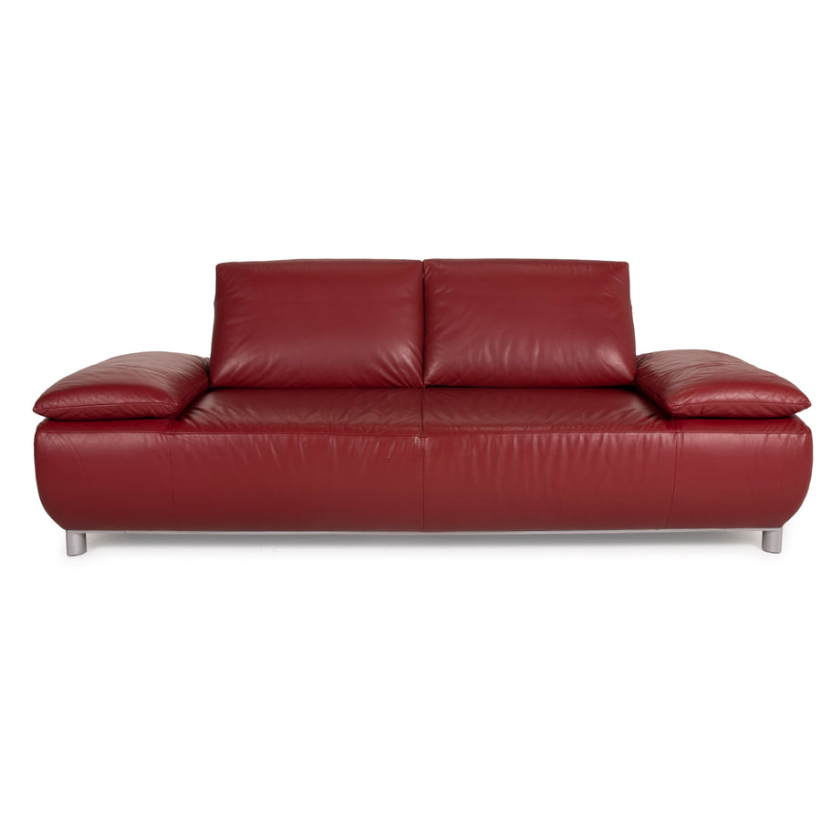 Koinor Volare Leder Sofa Rot Zweisitzer Funktion Couch
